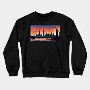 NY Statue of Liberty at Sunset Crewneck Sweatshirt